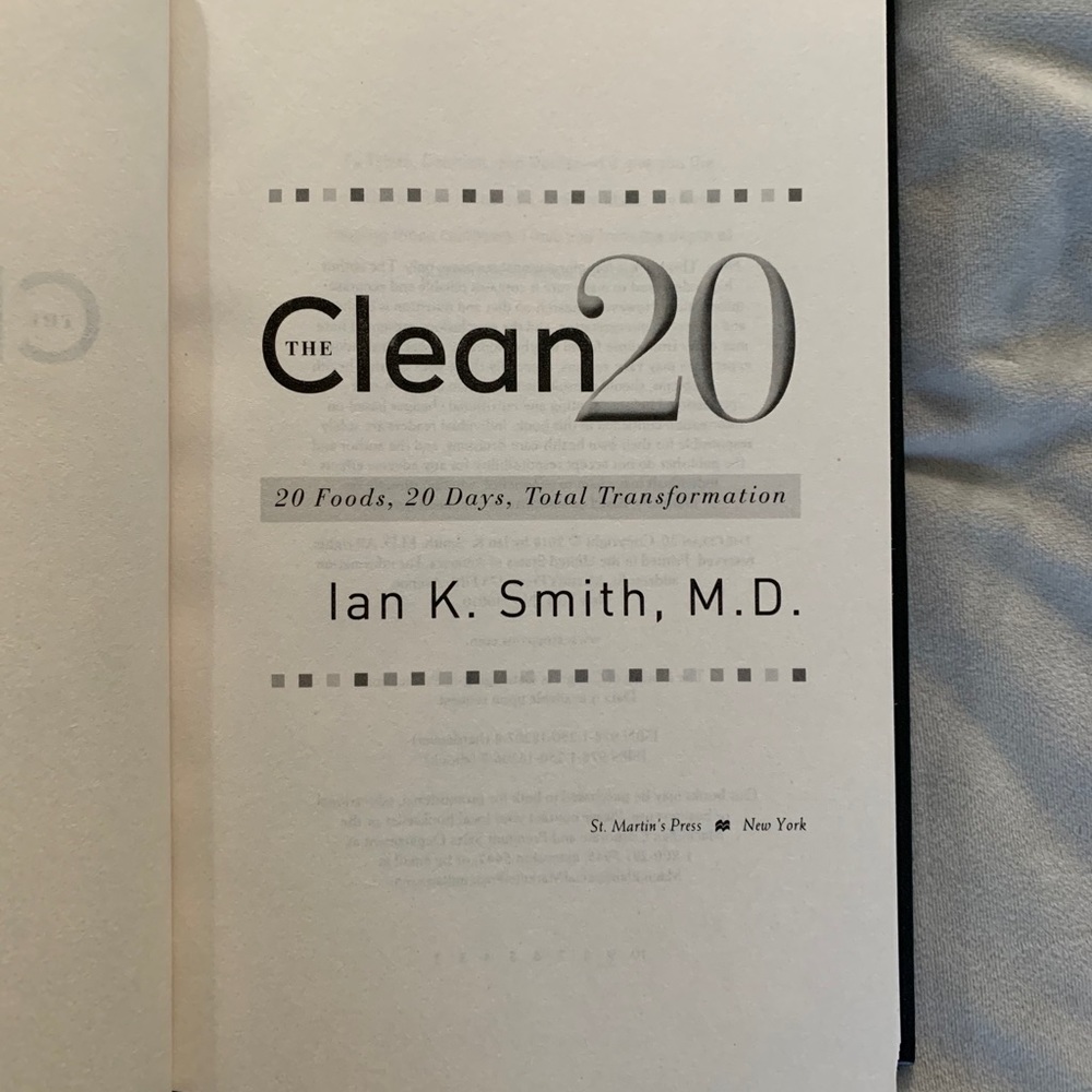 Brand new hardback book “Clean 20”